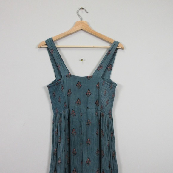 Natural Life Jumpsuit Women S Green Blue Floral Wide Leg Rayon Tank Casual 358 - Picture 5 of 11